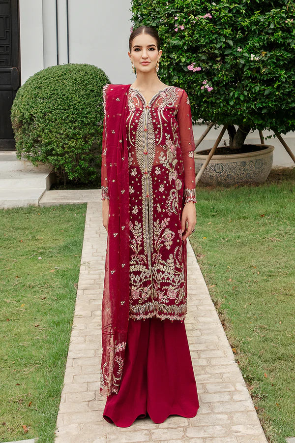 Luminous By Saad Shaikh Embroidered Net Suits Unstitched 4 Piece SSK23L Livia - Formal Collection