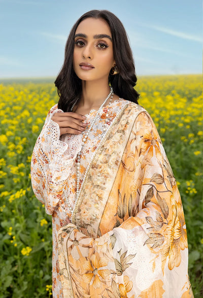 Adan's Libas Sarson Stitched 3 Pc Embroidered Lawn Suit D-02 Coral - Summer Collection D & M COLLECTION AND NIZAMI JEWELRY