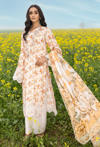 Adan's Libas Sarson Stitched 3 Pc Embroidered Lawn Suit D-02 Coral - Summer Collection D & M COLLECTION AND NIZAMI JEWELRY