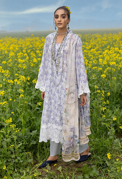 Adan's Libas Sarson Unstitched 3 Piece Embroidered Lawn Suit D-09 Periwinkle - Summer Collection D & M COLLECTION AND NIZAMI JEWELRY