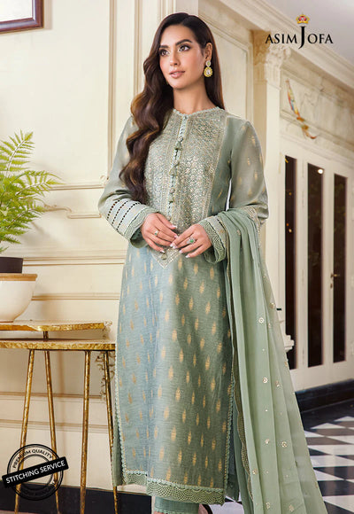 Asim Jofa AJIM-01 Iqra And Minal Edit Stitched 3 Pc Suit - Luxury Summer Collection D & M COLLECTION AND NIZAMI JEWELRY