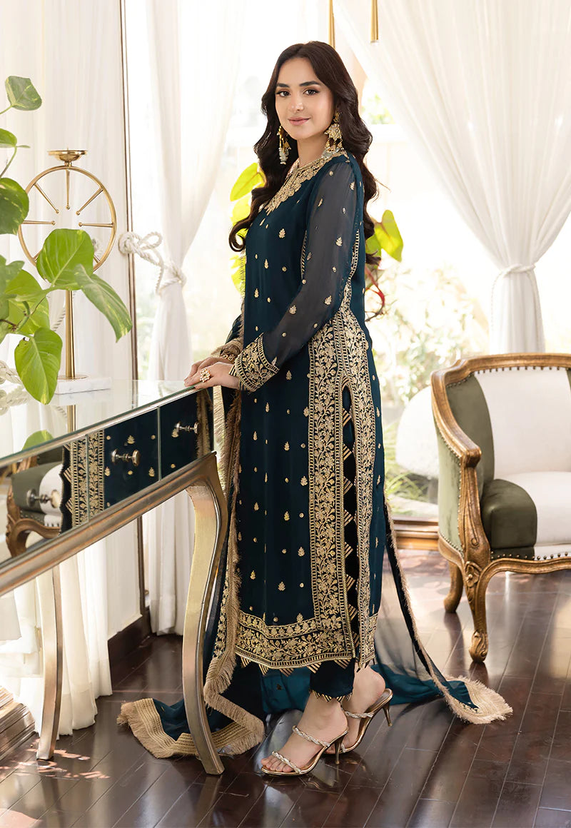 Asim Jofa Noorie x Maahru x Meerab Stitched 3 Pc Embroidered Suit - AJSM-31 - Festive Collection D & M COLLECTION AND NIZAMI JEWELRY