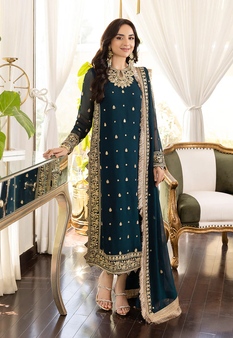 Asim Jofa Noorie x Maahru x Meerab Stitched 3 Pc Embroidered Suit - AJSM-31 - Festive Collection D & M COLLECTION AND NIZAMI JEWELRY