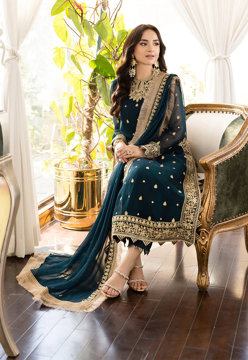 Asim Jofa Noorie x Maahru x Meerab Stitched 3 Pc Embroidered Suit - AJSM-31 - Festive Collection D & M COLLECTION AND NIZAMI JEWELRY