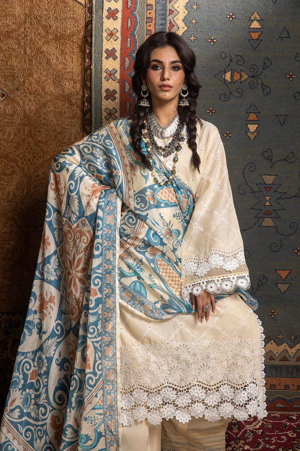 Ayesha Zia By Adan's Libas Unstitched 3 Piece Embroidered Lawn Suit AL24EL D-01 - Summer Collection