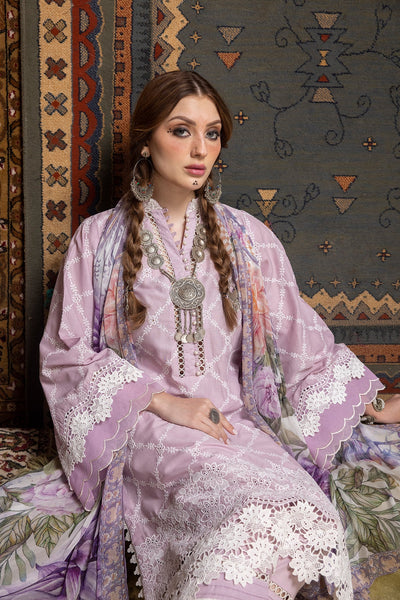 Ayesha Zia By Adan's Libas Unstitched 3 Piece Embroidered Lawn Suit AL24EL D-02 - Summer Collection