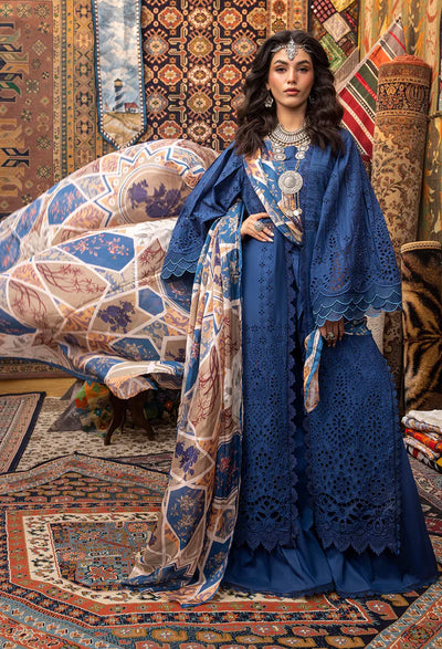 Ayesha Zia By Adan's Libas Unstitched 3 Piece Embroidered Lawn Suit AL24EL D-03 - Summer Collection