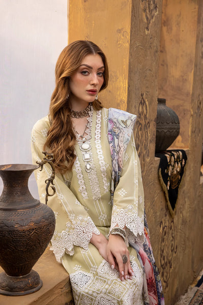 Ayesha Zia By Adan's Libas Unstitched 3 Piece Embroidered Lawn Suit AL24EL D-04 - Summer Collection