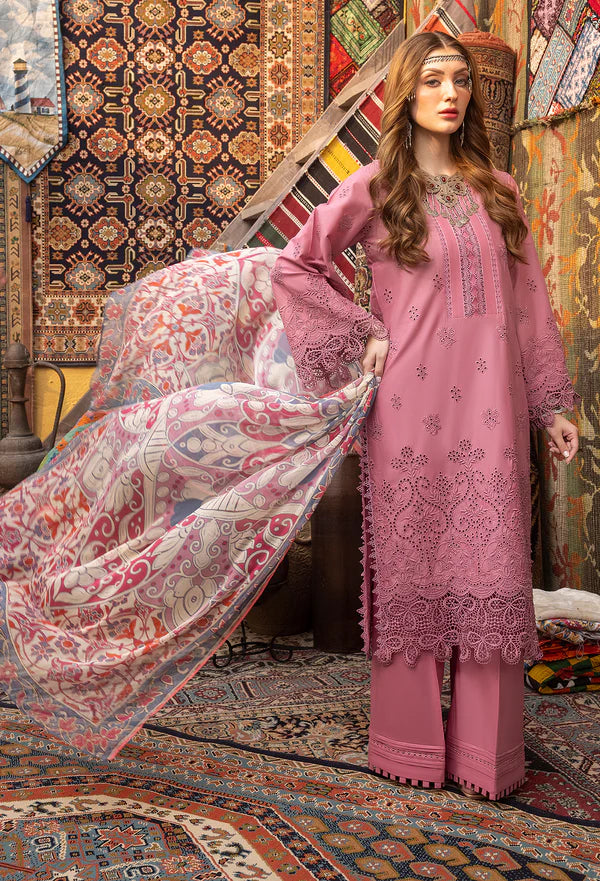 Ayesha Zia By Adan's Libas Unstitched 3 Piece Embroidered Lawn Suit AL24EL D-07 - Summer Collection