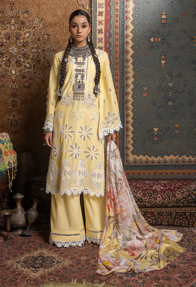 Ayesha Zia By Adan's Libas Unstitched 3 Piece Embroidered Lawn Suit AL24EL D-08 - Summer Collection