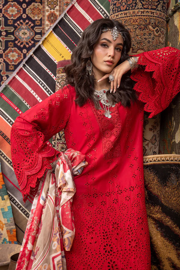 Ayesha Zia By Adan's Libas Unstitched 3 Piece Embroidered Lawn Suit AL24EL D-09 - Summer Collection