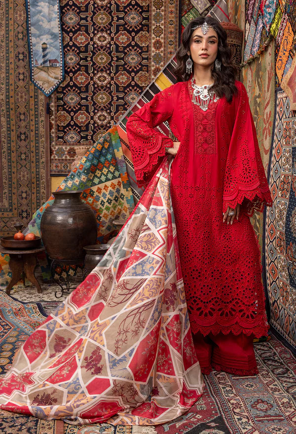 Ayesha Zia By Adan's Libas Unstitched 3 Piece Embroidered Lawn Suit AL24EL D-09 - Summer Collection