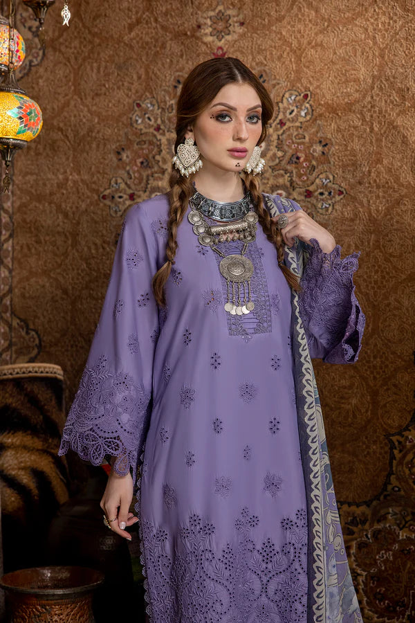 Ayesha Zia By Adan's Libas Unstitched 3 Piece Embroidered Lawn Suit AL24EL D-10 - Summer Collection