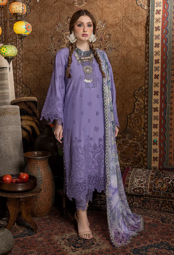 Ayesha Zia By Adan's Libas Unstitched 3 Piece Embroidered Lawn Suit AL24EL D-10 - Summer Collection