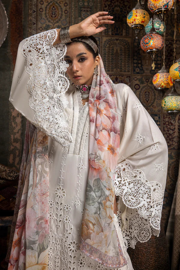 Ayesha Zia By Adan's Libas Unstitched 3 Piece Embroidered Lawn Suit AL24EL D-11 - Summer Collection