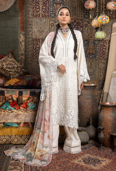 Ayesha Zia By Adan's Libas Unstitched 3 Piece Embroidered Lawn Suit AL24EL D-11 - Summer Collection