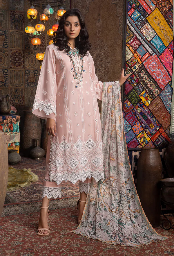 Ayesha Zia By Adan's Libas Unstitched 3 Piece Embroidered Lawn Suit AL24EL D-12 - Summer Collection