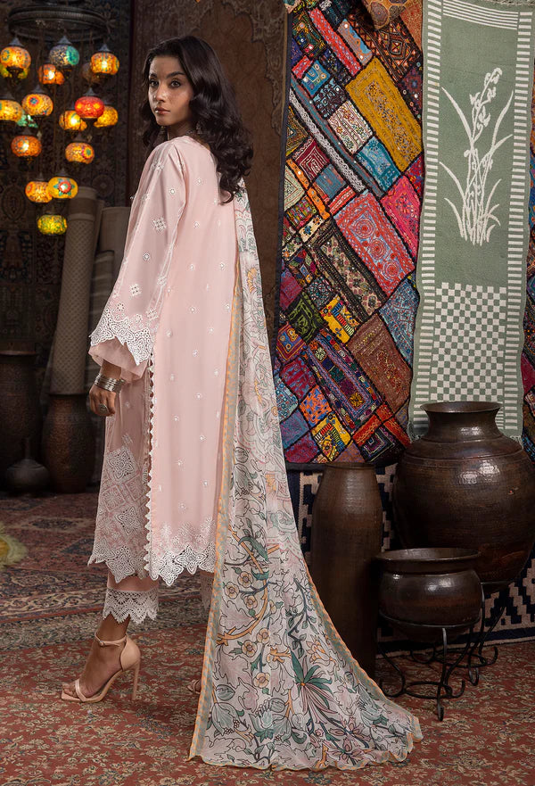 Ayesha Zia By Adan's Libas Unstitched 3 Piece Embroidered Lawn Suit AL24EL D-12 - Summer Collection