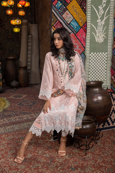 Ayesha Zia By Adan's Libas Unstitched 3 Piece Embroidered Lawn Suit AL24EL D-12 - Summer Collection