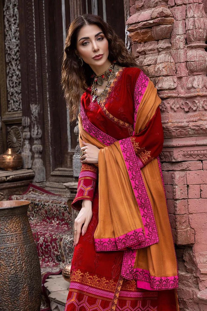 Charizma Stitched 3 Piece Embroidered Leather Suit CRZ21P PS-08 - Winter Collection