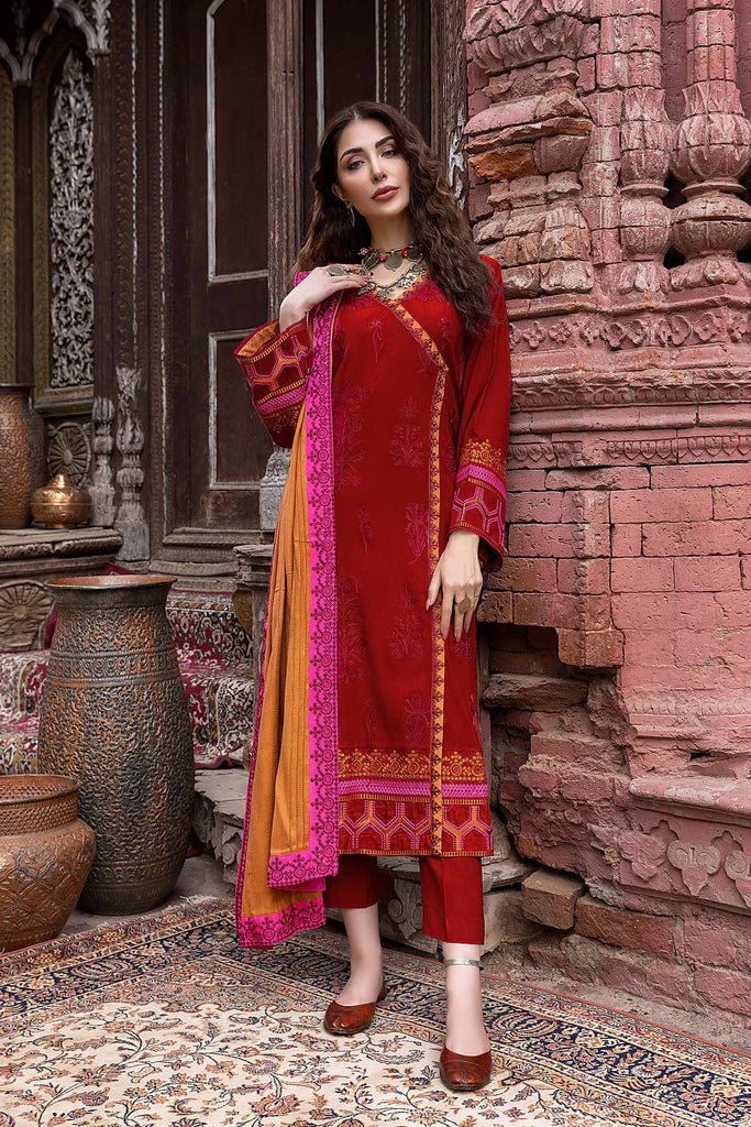 Charizma Stitched 3 Piece Embroidered Leather Suit CRZ21P PS-08 - Winter Collection