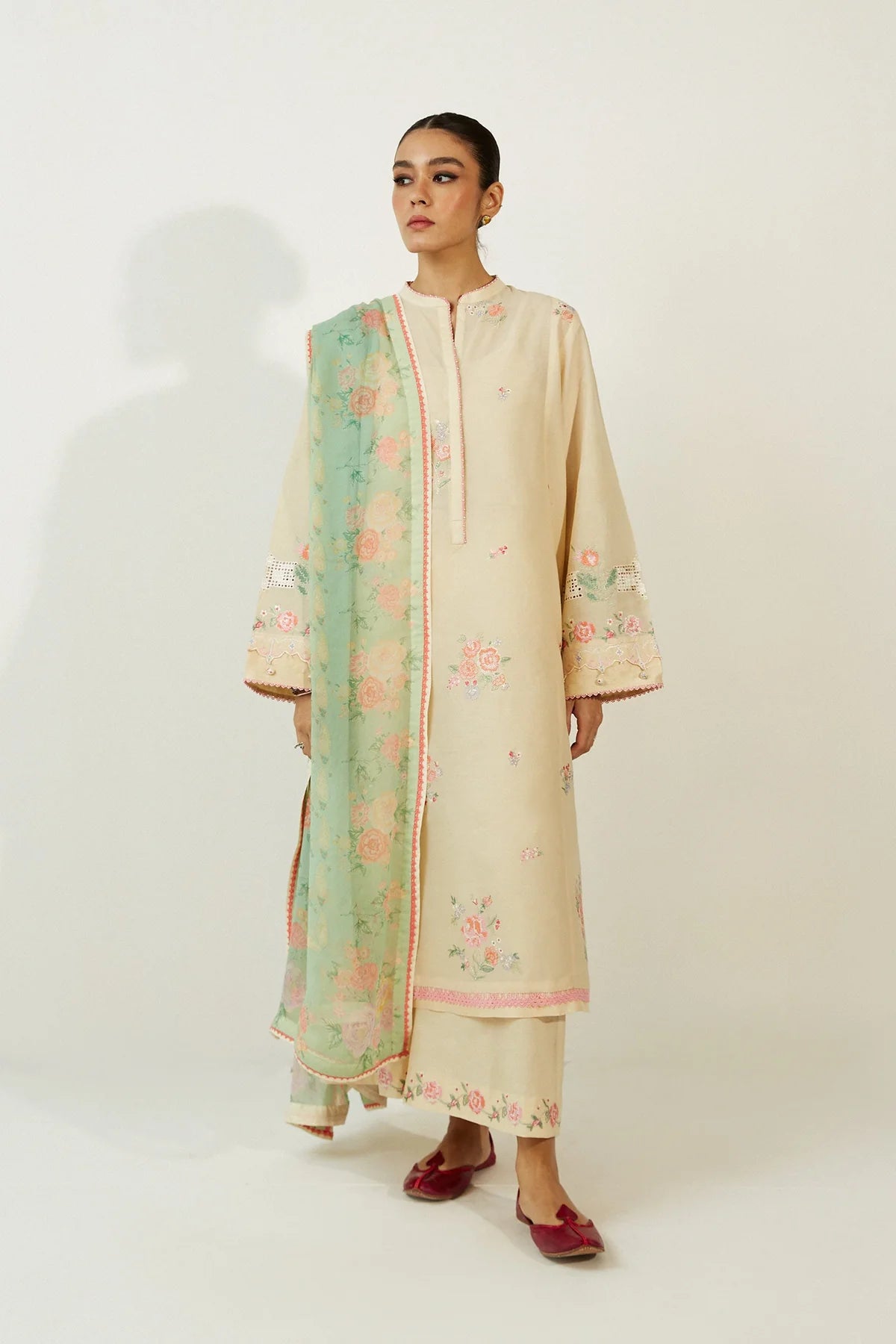 Coco by Zara Shahjahan Unstitched 3 Piece Embroidered Lawn Suit 2A - Summer Collection D & M COLLECTION AND NIZAMI JEWELRY