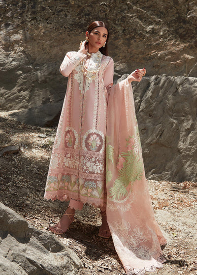 Crimson Stitched 3 Pc Embroidered Lawn Suit 2B-Rose - Summer Collection D & M COLLECTION AND NIZAMI JEWELRY