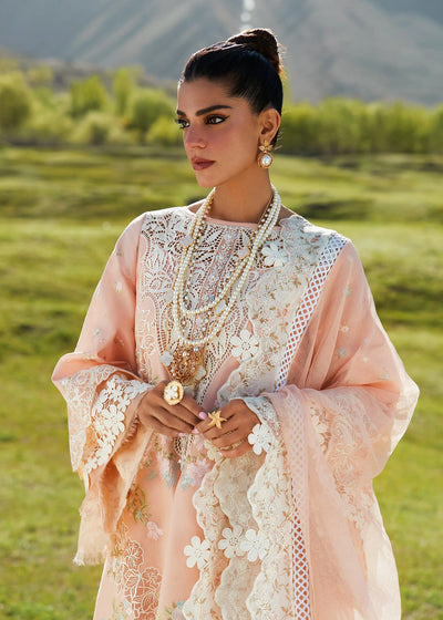 Crimson Unstitched 3 Piece Embroidered Lawn Suit 1B-Dusty Pink - Summer Collection D & M COLLECTION AND NIZAMI JEWELRY