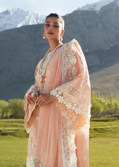 Crimson Unstitched 3 Piece Embroidered Lawn Suit 1B-Dusty Pink - Summer Collection D & M COLLECTION AND NIZAMI JEWELRY