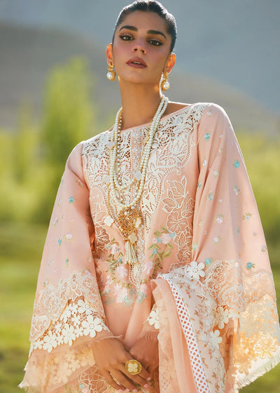 Crimson Unstitched 3 Piece Embroidered Lawn Suit 1B-Dusty Pink - Summer Collection D & M COLLECTION AND NIZAMI JEWELRY