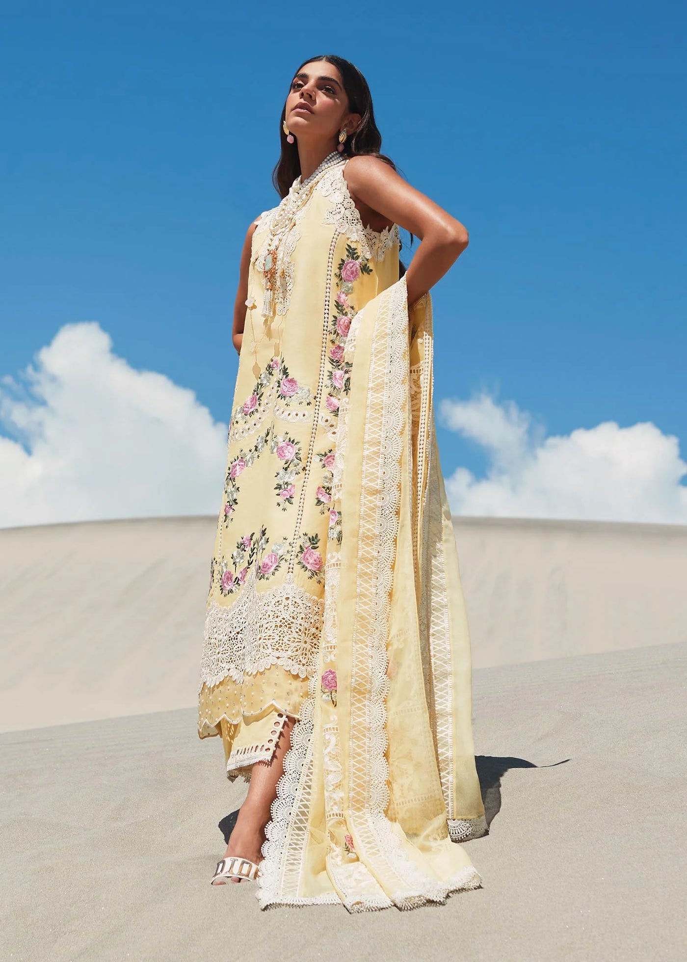 Crimson Unstitched 3 Piece Embroidered Lawn Suit 3A-Iris - Summer Collection D & M COLLECTION AND NIZAMI JEWELRY