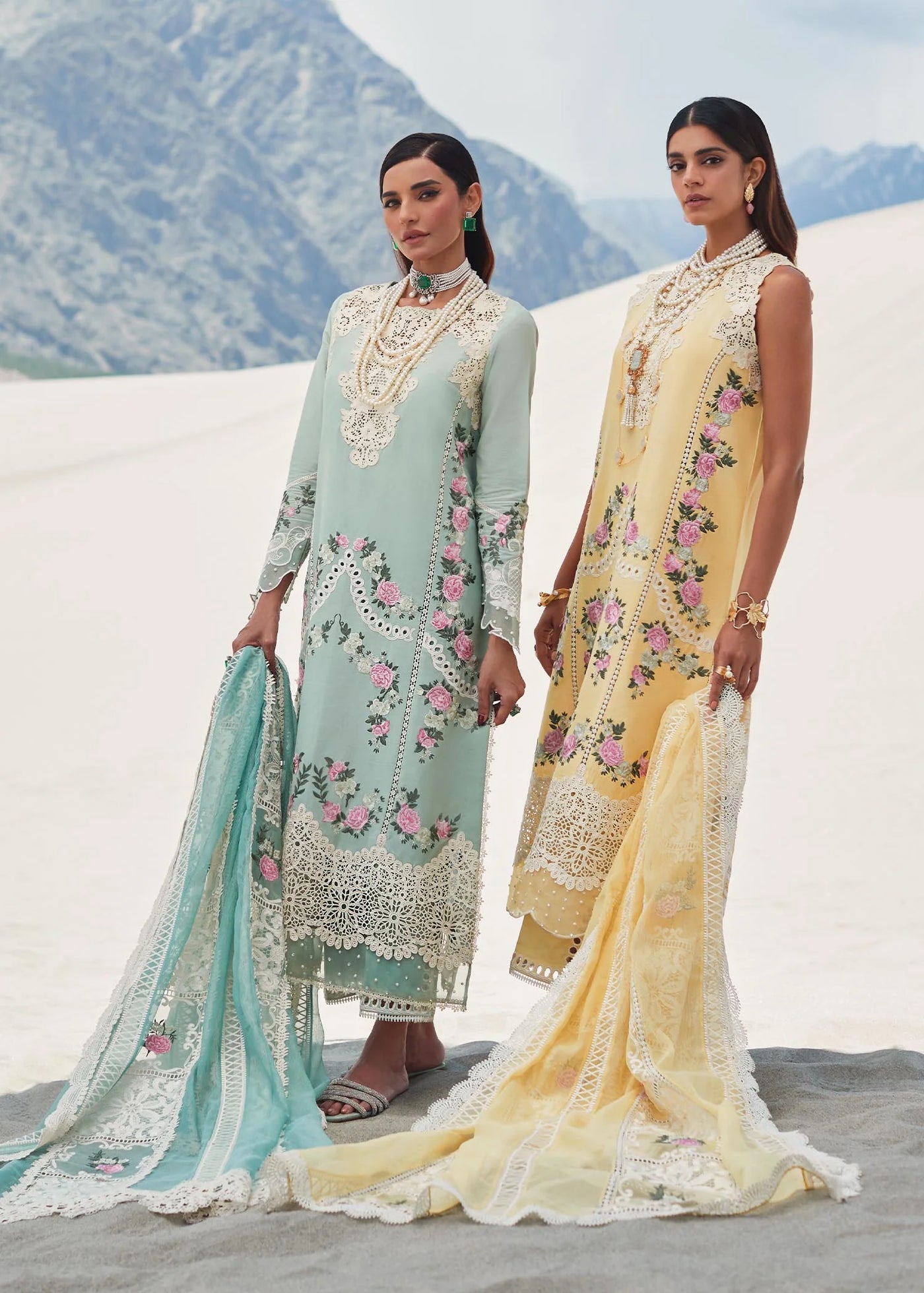 Crimson Unstitched 3 Piece Embroidered Lawn Suit 3A-Iris - Summer Collection D & M COLLECTION AND NIZAMI JEWELRY