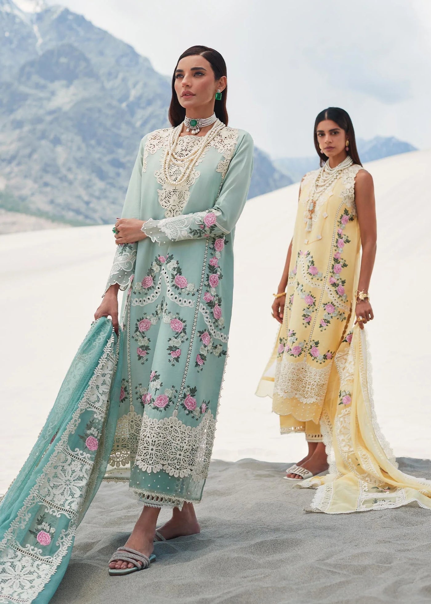 Crimson Unstitched 3 Piece Embroidered Lawn Suit 3B-Peppermint - Summer Collection D & M COLLECTION AND NIZAMI JEWELRY