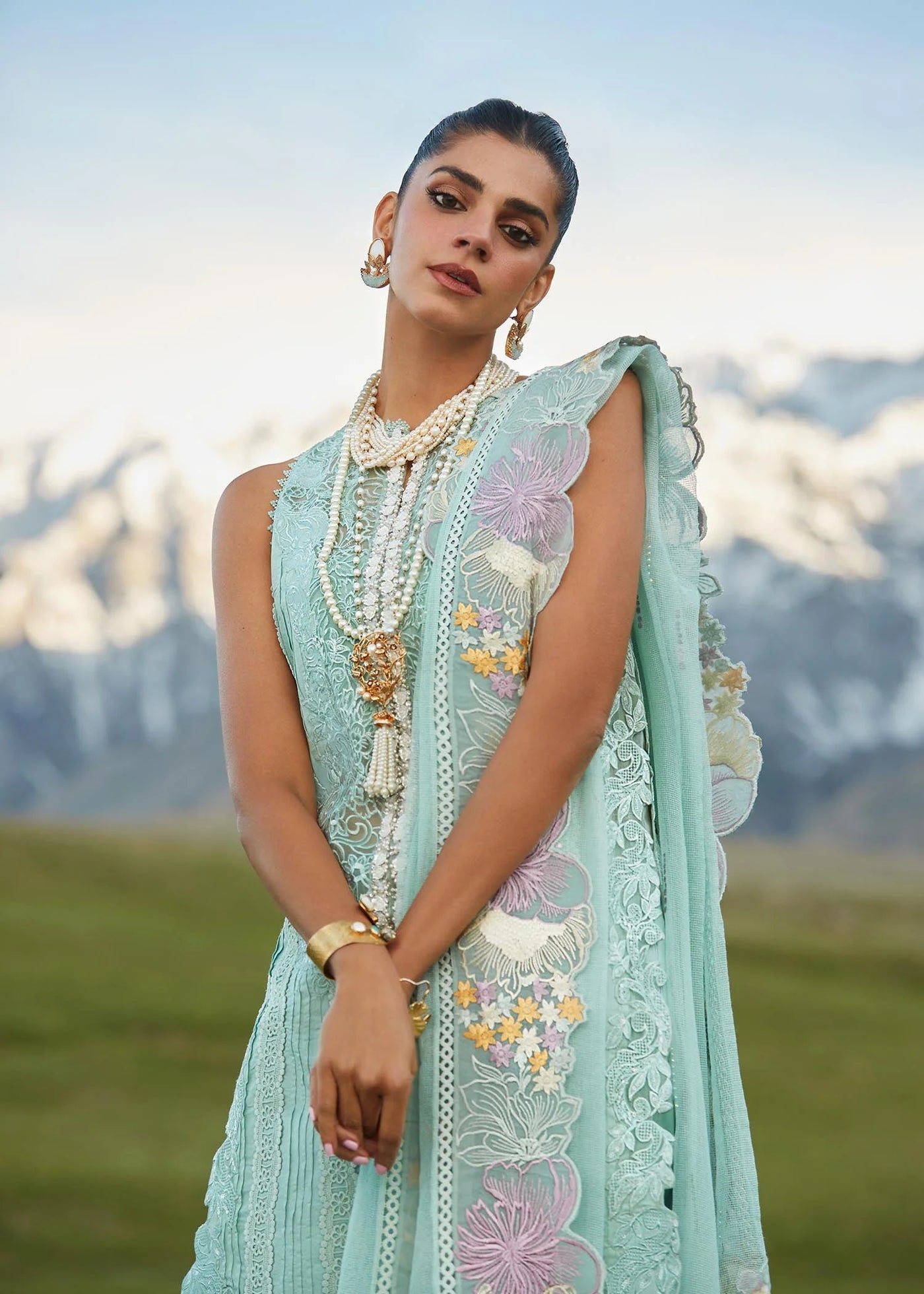 Crimson Unstitched 3 Piece Embroidered Lawn Suit 4A-Opal - Summer Collection D & M COLLECTION AND NIZAMI JEWELRY