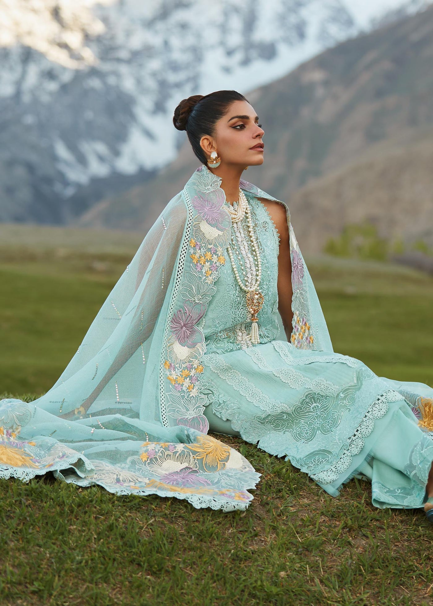 Crimson Unstitched 3 Piece Embroidered Lawn Suit 4A-Opal - Summer Collection D & M COLLECTION AND NIZAMI JEWELRY