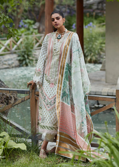 Crimson Unstitched 3 Piece Embroidered Lawn Suit 5A-Ivory - Summer Collection D & M COLLECTION AND NIZAMI JEWELRY