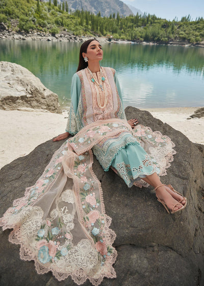 Crimson Unstitched 3 Piece Embroidered Lawn Suit 6B-Sorbet Pink- Summer Collection D & M COLLECTION AND NIZAMI JEWELRY