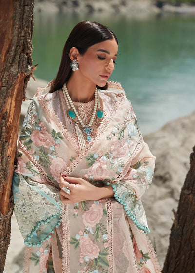 Crimson Unstitched 3 Piece Embroidered Lawn Suit 6B-Sorbet Pink- Summer Collection D & M COLLECTION AND NIZAMI JEWELRY