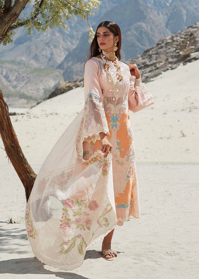 Crimson Unstitched 3 Piece Embroidered Lawn Suit 8B-Chai Pink - Summer Collection D & M COLLECTION AND NIZAMI JEWELRY