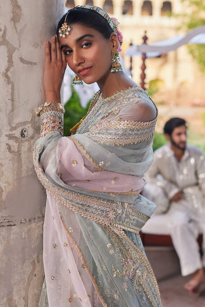 Dastangoi By Afrozeh Unstitched 3 Piece Embroidered Organza Suit DGAF23 AWE-23-V1-01 Mehrunisa - Wedding Collection