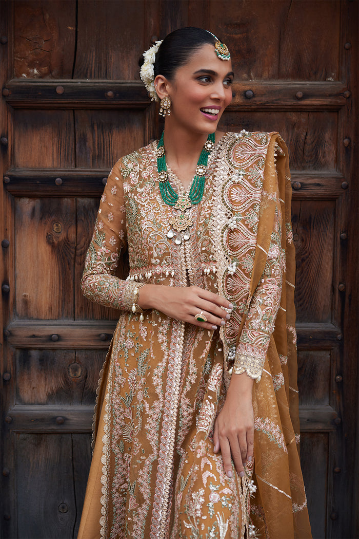 Dastangoi By Afrozeh Unstitched 3 Piece Embroidered Organza Suit DGAF23 AWE-23-V1-09 Shafaq - Wedding Collection