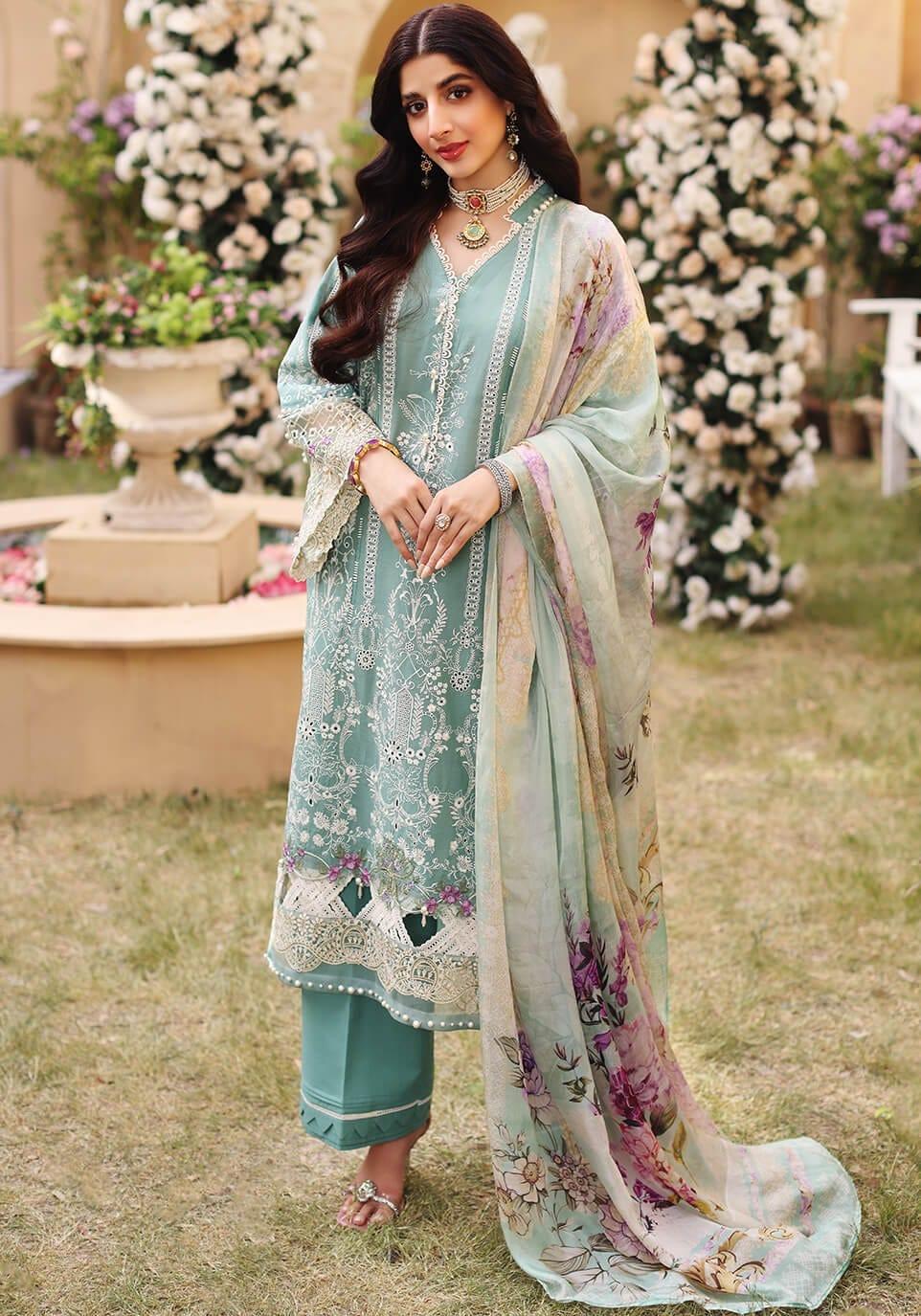 Elaf Stitched 3 Piece Embroidered Lawn Suit EL22FL ELF-10A Amulet - Festive Collection