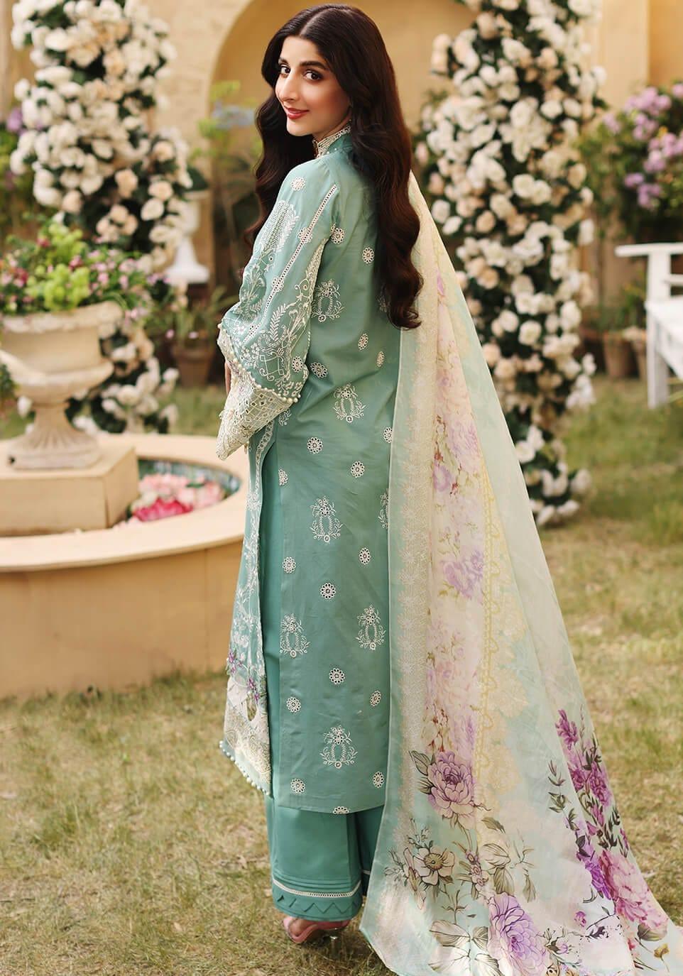 Elaf Stitched 3 Piece Embroidered Lawn Suit EL22FL ELF-10A Amulet - Festive Collection