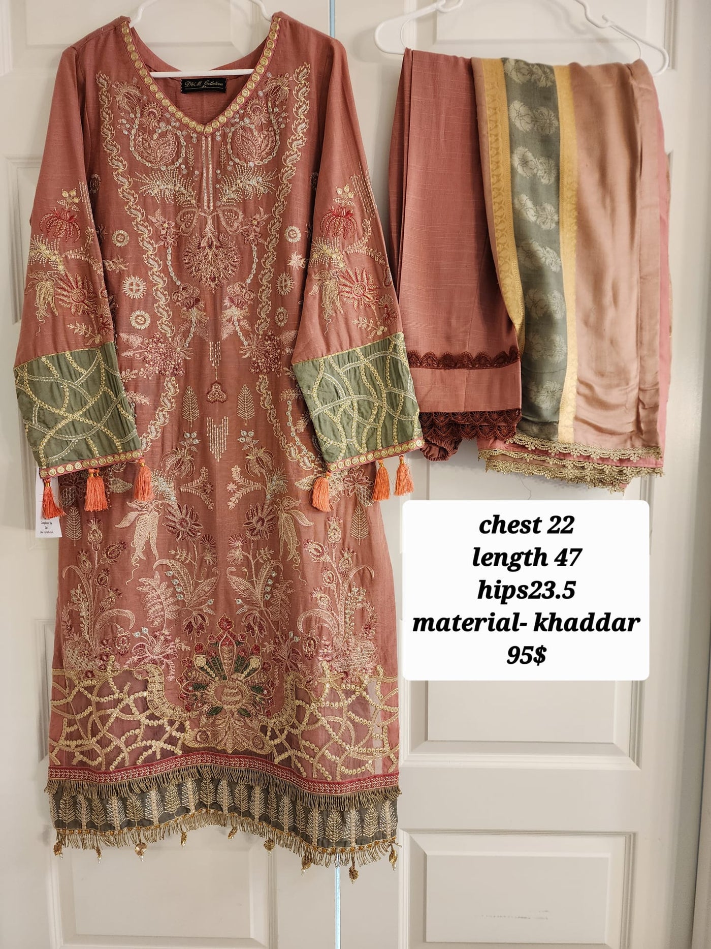 Elaf Stitched 3 Piece Embroidered Slub Khaddar Suit EL21LW EWC-01A Blush - Winter Collection