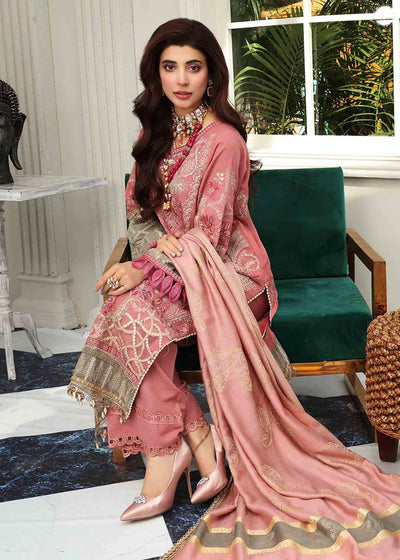 Elaf Stitched 3 Piece Embroidered Slub Khaddar Suit EL21LW EWC-01A Blush - Winter Collection