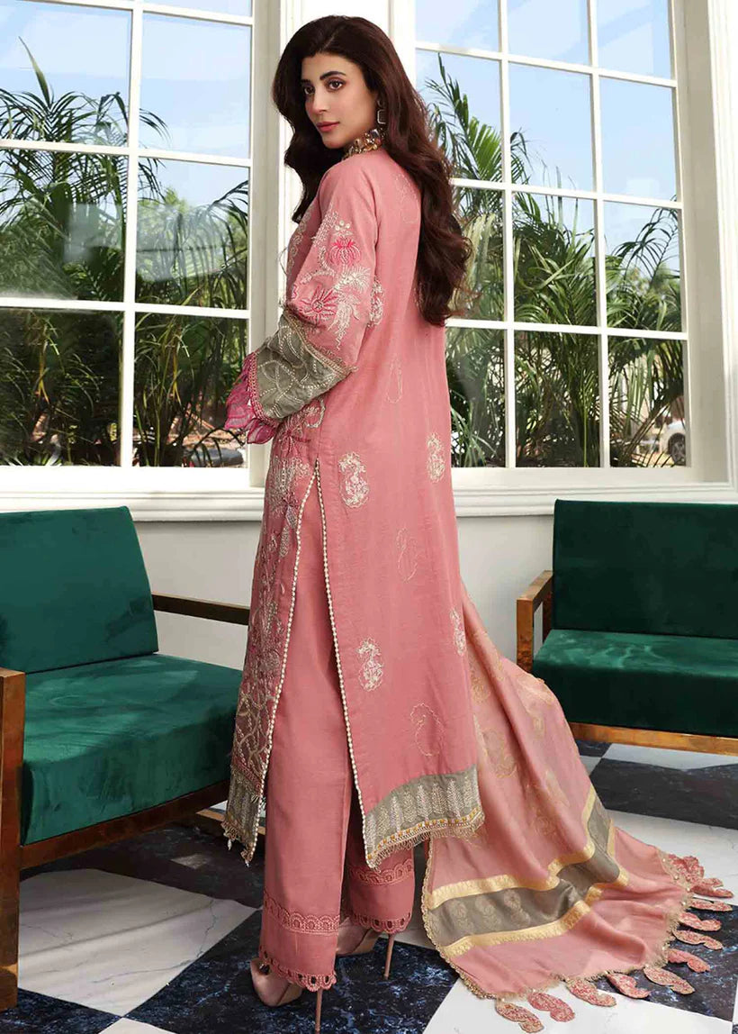 Elaf Stitched 3 Piece Embroidered Slub Khaddar Suit EL21LW EWC-01A Blush - Winter Collection