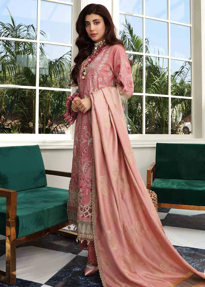 Elaf Stitched 3 Piece Embroidered Slub Khaddar Suit EL21LW EWC-01A Blush - Winter Collection