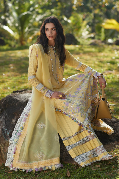 Elan Stitched 3 Pc Embroidered Lawn Suits EL23-01 B IRA - Summer Collection D & M COLLECTION AND NIZAMI JEWELRY