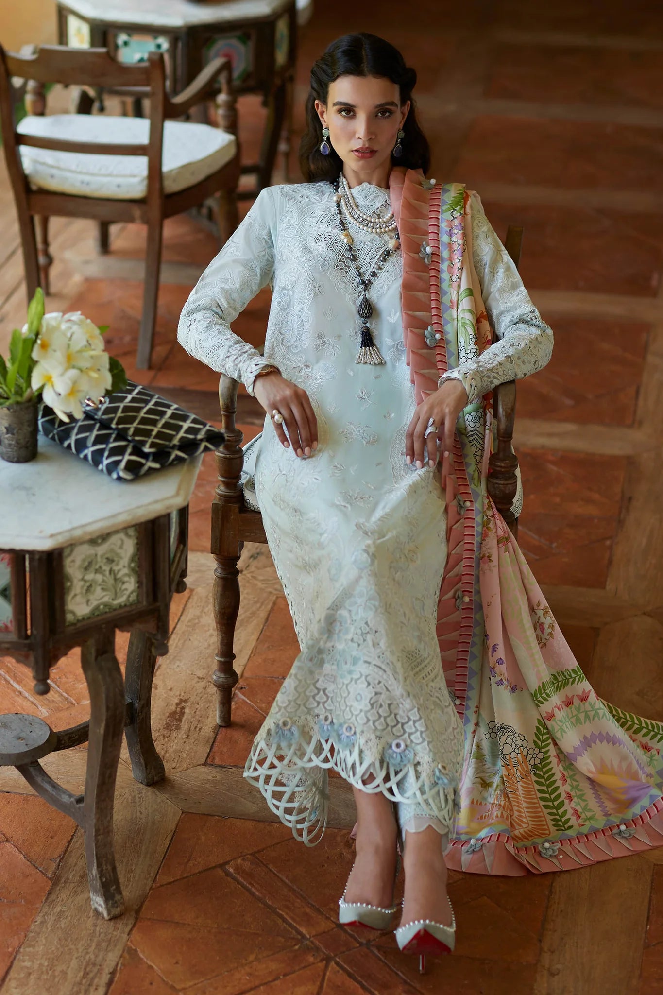 Elan Stitched 3 Pc Embroidered Lawn Suits EL23-07 B Kaia- Summer Collection D & M COLLECTION AND NIZAMI JEWELRY