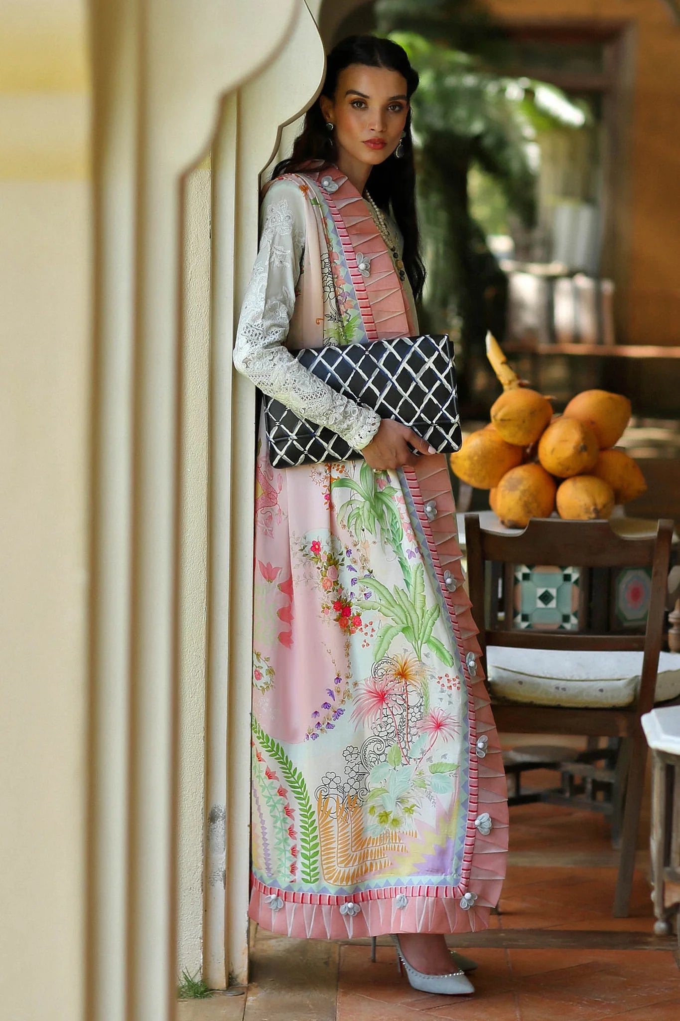 Elan Stitched 3 Pc Embroidered Lawn Suits EL23-07 B Kaia- Summer Collection D & M COLLECTION AND NIZAMI JEWELRY